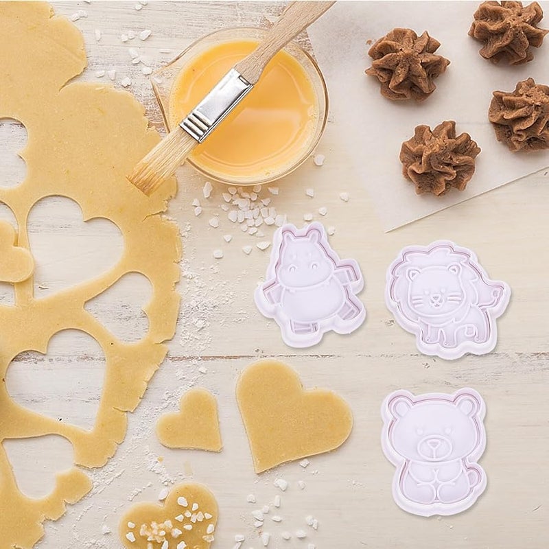 8 Pcs Animal Cookie Press Molds Food Grade PP Baking Tools Easy Demoulding Cleaning - Image 3